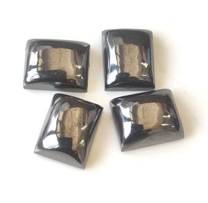 Cabochon rectangle en hématite naturelle 3x5mm-20x30mm pierre précieuse à dos plat pour la fabrication de bijoux prix de gros - Product Image 4