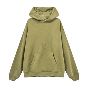 Sudadera con capucha gruesa y pesada en blanco para hombre, sudadera con logotipo personalizado de 400Gsm, Sudadera con capucha de gran tamaño de algodón de Terry francés para hombre - Product Image 2