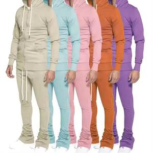 Conjuntos Deportivos de Hombre 100% Algodón de Color Sólido, Conjuntos Deportivos de Manga Larga con Logotipo Personalizado para Hombre, Conjuntos Deportivos de Moda para Invierno - Product Image 5