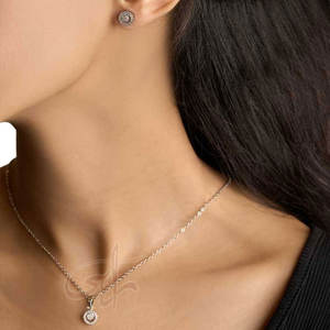 Refinement <b>And</b> Simplicity Precisely Matching <b>Earrings</b> Sleek Silver-Toned Fashion <b>Necklace</b> <b>Set</b> - Product Image 6