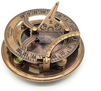 Cadran solaire en laiton et cuivre antique boussole artisanat en métal élégant avec cadran solaire unique horloge technique polie belle boîte coffret cadeau