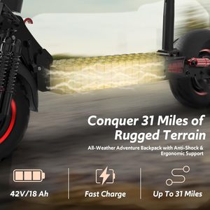 Scooter eléctrico de 48v 1200W para adultos, 11 pulgadas, neumáticos gruesos todoterreno, alta velocidad MAX x6 - Product Image 3