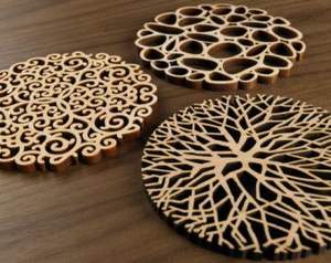 Posavasos personalizado moderno respetuoso con el medio ambiente 3,75 sublimación Hardboard Mdf Squarestone con posavasos trasero de corcho - Product Image 3