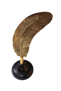 Customized Handcrafted Aluminum Leaf Sculpture With Base and Natural Brass Finishing for Sale at Low Price - Product Image 6