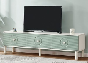 Moderno Soporte de TV Convertible de Madera Maciza Negra y Dorada con Almacenamiento para Televisores de 65 Pulgadas y Más Grandes, Mueble de Salón con Montaje en Suelo - Product Image 5