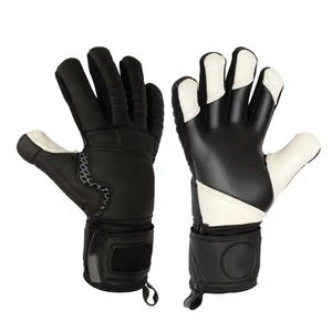 Vente en gros de gants de gardien de but de football en cuir respirant fermeture à double sangle entraînement sportif conception épaissie entraînement sportif - Product Image 1