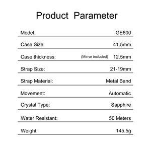 สายนาฬิกาออโตเมติกสำหรับผู้ชายดีไซน์สายสแตนเลสสองสี - Product Image 5