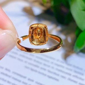 แหวนทอง14K สุดอินเทรนด์สำหรับผู้หญิงหินแซมเบียมรกตธรรมชาติสำหรับงานเลี้ยงฉลองครบรอบวันเกิด - Product Image 3