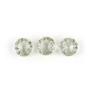 Piedras Preciosas de Amatista Verde Natural al por Mayor, 14x14mm, Corte Redondo Facetado, Certificadas de Rajasthan, para la Fabricación de Anillos y Joyería - Product Image 1