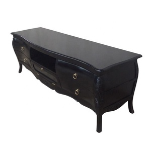 Mueble de TV de Madera Estilo Europeo, Mesa de TV Pintada en Negro, Mueble de TV Antiguo para Hotel, Muebles de Sala de Estar - Product Image 6