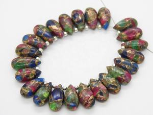 Piedra Preciosa Natural Suelta, Turquesa Mojave Cobre, Forma de Lágrima Lisa, 15X7MM, Piedra Suelta Hecha a Mano para Hacer Joyería - Product Image 2