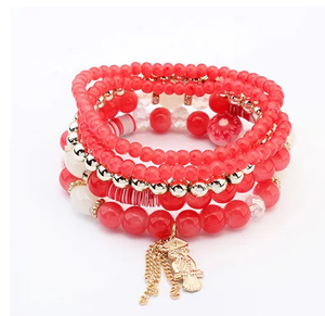 Beaded Bobo <b>Bracelet</b> Women Girls Friendship Elastic Layering <b>Bracelet</b> <b>for</b> Summer Girls Friendship Jewelry Top Sale - Product Image 1