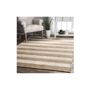 Meilleure vente de tapis moderne en jute et denim à rayures à prix économique pour la cuisine et le salon - Product Image 1