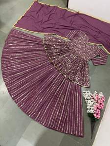 Lehenga Choli-ropa de boda para mujeres, tejido de imitación con bordado de Georgette, a la moda - Product Image 4