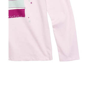 Epic Threads Little Girl's Pink T-Shirt Size 6 Soft Cotton <b>Cake</b> <b>Slice</b> Printed Jersey Casual Summer Ruffle Collar Cartoon Pattern - Product Image 3