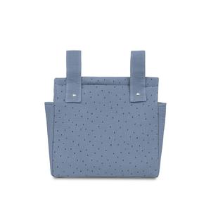 Azul Oscuro Mod. Bolsa de Pañales Puntos, Hecha de Muselina de Algodón - Product Image 1