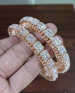 AMERICAN DIAMOND CLASSIC STYLE BANGLES TRADITIONAL and <b>FASHIONABLE</b> SILVER PLATED BANGLES and CUBIC ZIRCON for WOMEN and GIRLS - Product Image 1