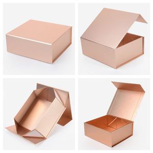 กล่องกระดาษแข็งแม่เหล็กพับได้หรูหราปรับแต่งได้พิมพ์โลโก้พร้อมบรรจุภัณฑ์ริบบิ้นกล่องแข็งเป็นมิตรกับสิ่งแวดล้อม - Product Image 1