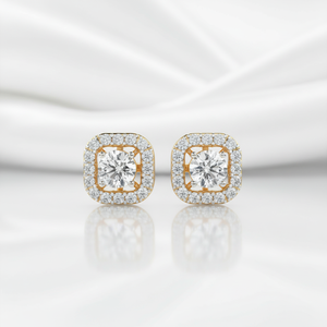 Pendientes de Botón de Lujo para Mujer, Diseño Halo, Plata de Ley 925, Chapado en Plata, Moissanita de 1 Quilate, Corte Brillante Redondo Clásico, D VVS1 - Product Image 2