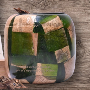 Brûleur Bakhoor en résine époxy et bois fabriqué à la main Brûleur d'encens Madhkan Brûleur à l'oud arabe pour parfum Ramadan d'Inde - Product Image 4