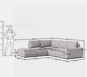 Sofá en Forma de L de Gran Capacidad de Asientos, Modelo "Derek" |   Sofá Modular de Asientos Profundos, Sofá Seccional Modular, Sofá Esquinero Tipo Lounge - Product Image 4