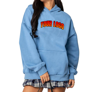OEM/ODM 100% coton sweat à capuche surdimensionné pour femmes pull à épaules tombantes personnalisé DTF imprimé logo lourd hip hop sweats à capuche pour femmes - Product Image 3