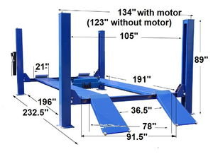 Elevador Hidráulico de Dos Postes Hollsteein con Estructura de Acero Azul para Garaje - Product Image 6