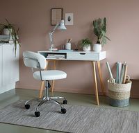 Mobilier bureau à domicile Table d'étude en bois blanc pour ordinateur portable avec tiroir