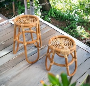 Tabouret en rotin naturel et durable respectueux de l'environnement, parfait pour la salle à manger, le salon, l'hôtel, les bureaux, la décoration d'un immeuble, la console en incrustation d'os - Product Image 2