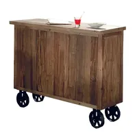 Comptoir de Bar Industriel Table à Manger Haute Cuisine Pub Table En Bois Avec Porte-Bouteilles De Vin Salle À Manger Meubles De Bureau À Domicile En Vrac
