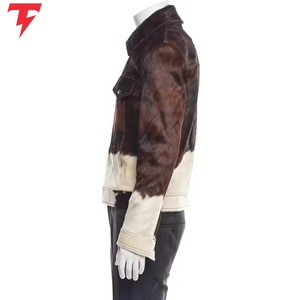 Veste en cuir de vache naturel exquise pour hommes, style western avec col en fourrure luxueux, veste en cuir de vache authentique vintage - Product Image 3