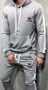 Conjunto Deportivo Informal Personalizado de Sudadera con Capucha Gris y Pantalones Deportivos de Forro Polar de Algodón para Hombre, Moda de Invierno - Product Image 4