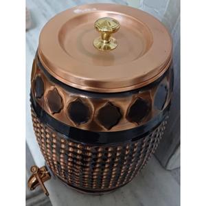 Utensilios de cocina portátiles Enfriador de agua de cobre antiguo y contenedor de agua pura Dispensador de agua de cobre con grifo y perilla de latón - Product Image 4