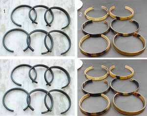 Poignets, bracelets et bracelets en corne de buffle naturelle d'occasion fabriqués à partir de corne de buffle véritable, disponibles dans un assortiment de tailles - Product Image 5