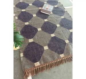 100% ปอกระเจาขนสัตว์ทำด้วยมือพรมปูพื้นทรงสี่เหลี่ยมธรรมชาติแบบเรียบง่ายสวยงามไม่เหมือนใครพรมปูพื้นปูพื้นพื้นห้องชนเผ่า - Product Image 3