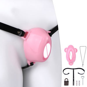 <span class=keywords><strong>Cage</strong></span> de chasteté en silicone ANOSX avec ceinture de verrouillage en PU <span class=keywords><strong>Cage</strong></span> vaginale 3D Petite suppression d'érection Jouets sexuels pour adultes pour jeu de rôle de couple - Product Image 1