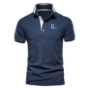 Nouveauté pour hommes, motif uni pour chemise, conception de logo personnalisé, tricot en polyester/coton, séchage rapide, vêtements de golf décontractés, différents - Product Image 1