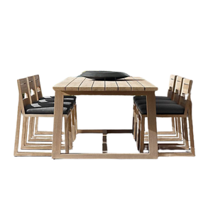 Juego de restaurante de madera de teca para comedor, restaurante y muebles de Hotel, juego de comedor con muchas sillas, diseño moderno, precio al por mayor - Product Image 1