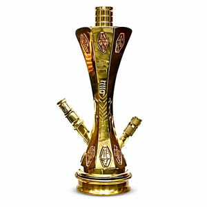 Trophée de luxe en laiton et cuivre de style arabe, couleur or, ensemble complet 1 tuyau pour fumer la chicha - Product Image 4