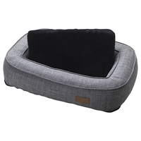 Vente en gros OEM, lits pour animaux de compagnie (chiens et chats) modernes, confortables, moelleux, imperméables, anti-rayures, lavables, en lin et velours turc, avec logo personnalisé