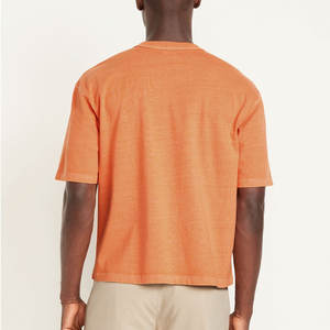 T-shirts pour hommes été grande taille nouvelle couleur unie décontracté col rond sport Fitness demi-manches T-Shirt hommes - Product Image 5