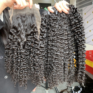 Eurasian 100% Cheveux Humains Remy Vietnamiens Non Transformés Kinky Curly Grade à L'état Naturel - Product Image 1