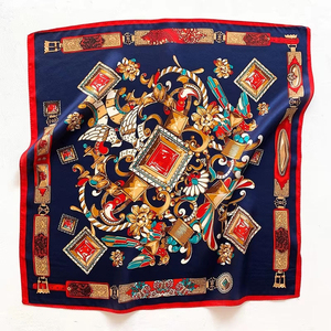 Wholesale OEM Design Luxury Satin <b>Silk</b> Square <b>Scarf</b> 90x90 Custom Printed Floral Logo Foulard Spring Autumn <b>Silk</b> <b>Scarves</b> - Product Image 4