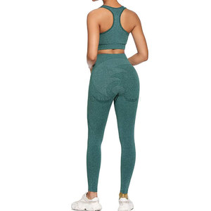 Yoga Set Soft Lightweight Fitness Outfit High Waist <b>Leggings</b> With Breathable Lightweight Sports Bra For Exercise Workout - Product Image 3