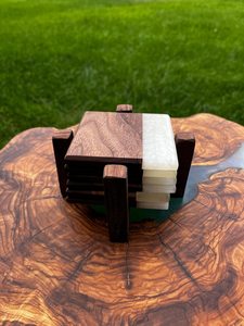 Handmade Custom <b>Coaster</b> <b>Set</b>, Available in Wood Resin or Joint Styles with OEM Branding and Logo Support - Product Image 6