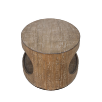 Beau prix de fabrication Table basse en bois ovale rustique pour le salon meubles de maison en gros de l'usine du Vietnam