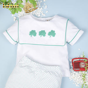 Babeeni OEM ODM Ensemble pour garçon en crochet à motif animal personnalisé, broderie artisanale, style luxueux, vêtements pour enfants en coton OEKO-TEX - Product Image 1