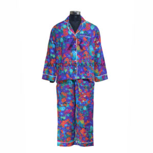 Zed Aar Exports' Soft Cotton XXL PJs Set Tie Dye Floral Printed Woven Sleepwear para mujeres para uso diario en el hogar verano otoño - Product Image 2