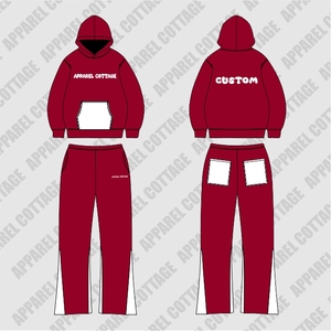 Tracksuits 2 <b>Pc</b> Sweat Suit Distressed Embroidery Flared Sweatpants <b>Sets</b> for Men Breathable Tracksuit <b>Sets</b> Men's Printed Suit - Product Image 2