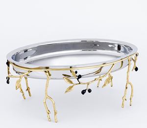 ชามสลัดและถาดเคลือบทองเหลืองลายดอกไม้ดีไซน์ทันสมัยชามถั่วและถาดสำหรับตกแต่ง - Product Image 3